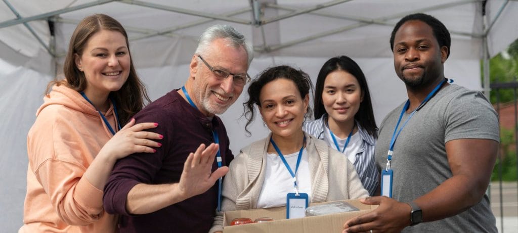 Group of Community Service Mental Health Workers at a volunteer site.